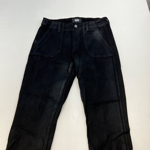 Paige Womens Maysie Jogger Jeans Zip Ankle Black Size 27 Waist - Picture 2 of 8